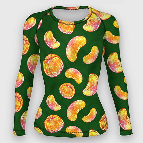 Женский рашгард Мандариновые дольки / 3D-принт – фото 1