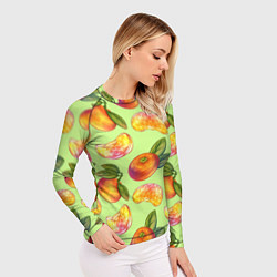 Рашгард женский Мандарины с дольками, цвет: 3D-принт — фото 2