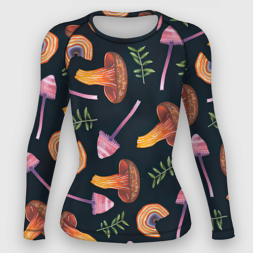 Женский рашгард Goblincore - болотные грибы / 3D-принт – фото 1