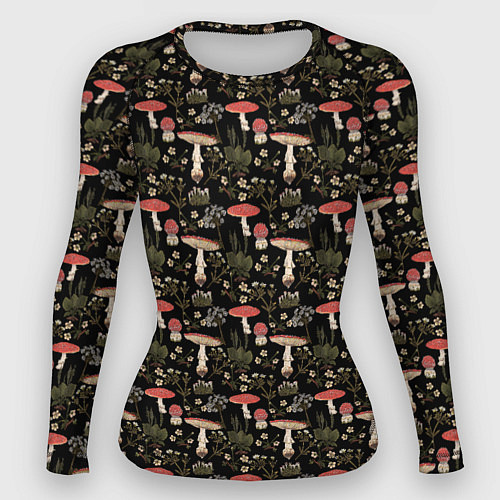 Женский рашгард Goblincore - мухоморы / 3D-принт – фото 1