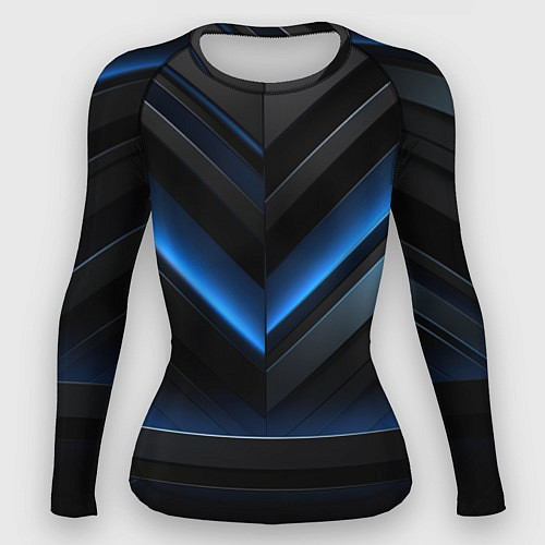 Женский рашгард Оттенки синего абстракция / 3D-принт – фото 1