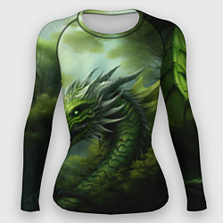 Рашгард женский Зеленый фэнтази дракон 2024, цвет: 3D-принт