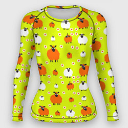 Женский рашгард Стадо овец в поле