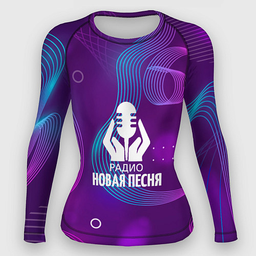 Женский рашгард Радио Новая Песня Фиолетовый стиль / 3D-принт – фото 1