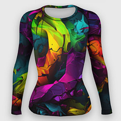 Рашгард женский Яркие разноцветные краски, цвет: 3D-принт