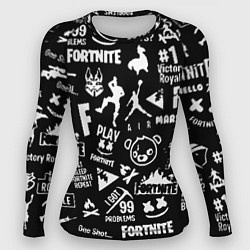 Рашгард женский Fortnite alllogo black, цвет: 3D-принт