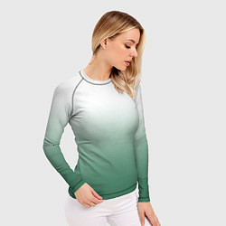 Рашгард женский Туманный градиент бело-зелёный, цвет: 3D-принт — фото 2