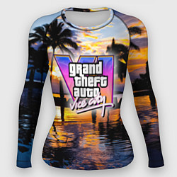 Рашгард женский Grand theft auto 6 vice city, цвет: 3D-принт