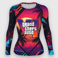 Рашгард женский GTA 6 аbstract logo, цвет: 3D-принт