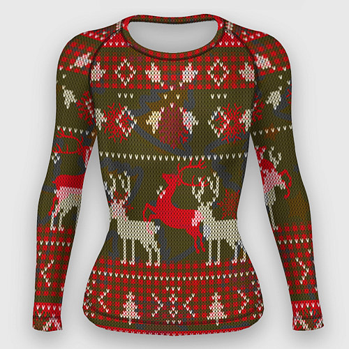 Женский рашгард Рождественский орнамент / 3D-принт – фото 1