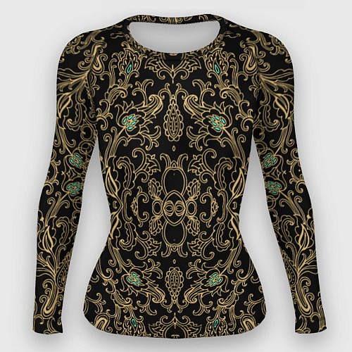 Женский рашгард Славянский этнический орнамент с позолотой / 3D-принт – фото 1