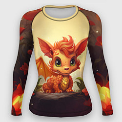 Рашгард женский Новогодний дракоша 2024, цвет: 3D-принт