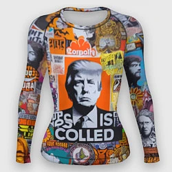 Рашгард женский Donald Trump - american сollage, цвет: 3D-принт