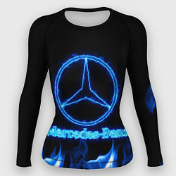 Рашгард женский Mercedes-benz blue neon, цвет: 3D-принт