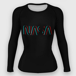 Женский рашгард NASA glitch color usa