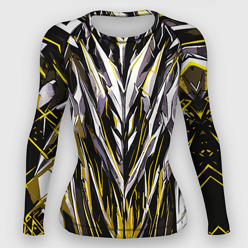 Женский рашгард Острый металл жёлтый / 3D-принт – фото 1