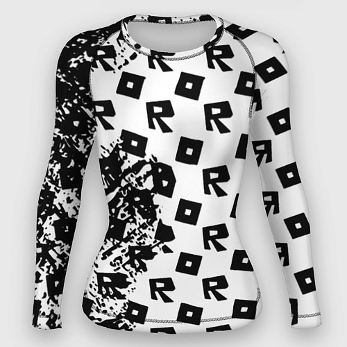 Женский рашгард Roblox pattern game black / 3D-принт – фото 1