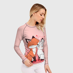 Рашгард женский Влюбленные милые лисички, цвет: 3D-принт — фото 2