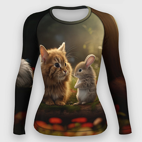 Женский рашгард Котик грызун / 3D-принт – фото 1