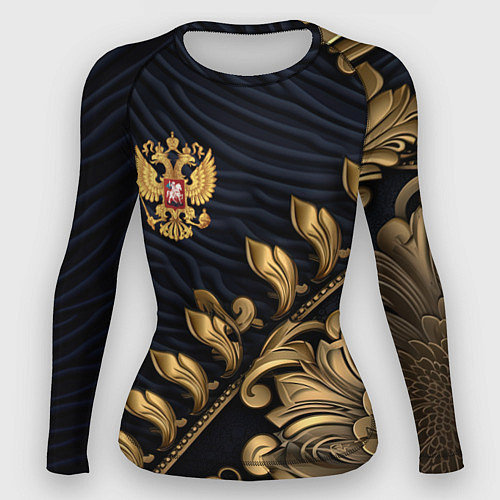 Женский рашгард Золотой герб России лепнина / 3D-принт – фото 1
