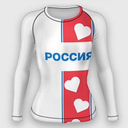 Рашгард женский Россия с сердечками, цвет: 3D-принт