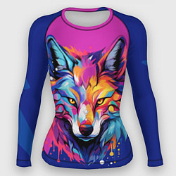 Рашгард женский Волк в стиле поп-арт, цвет: 3D-принт