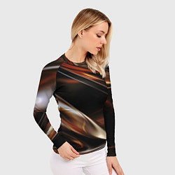 Рашгард женский Изогнутая шоколадная абстракция, цвет: 3D-принт — фото 2