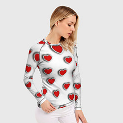 Рашгард женский Стикеры наклейки объемные сердечки, цвет: 3D-принт — фото 2