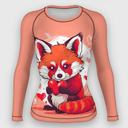 Рашгард женский Рыжая лисичка с сердцем, цвет: 3D-принт