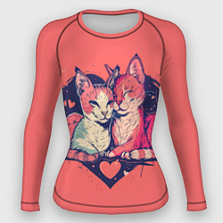 Рашгард женский Влюбленные коты в виде сердца, цвет: 3D-принт