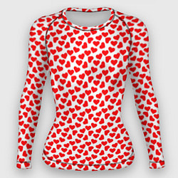 Рашгард женский Маленькие красные сердечки, цвет: 3D-принт