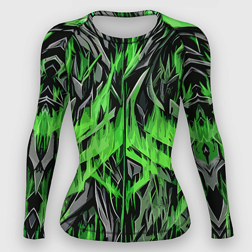 Женский рашгард Камень и зелёный огонь / 3D-принт – фото 1