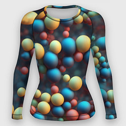 Женский рашгард Разноцветные шарики молекул