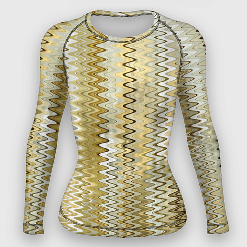 Женский рашгард Золотистый волнистый / 3D-принт – фото 1