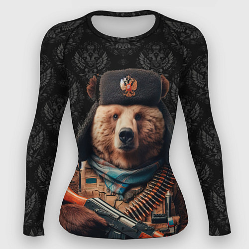 Женский рашгард Русский медведь в ушанке / 3D-принт – фото 1