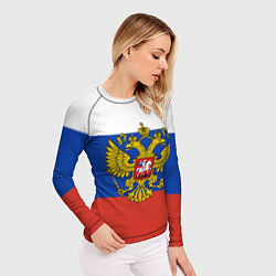 Рашгард женский Флаг России с гербом, цвет: 3D-принт — фото 2