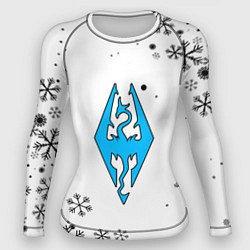 Рашгард женский Skyrim logo winter, цвет: 3D-принт