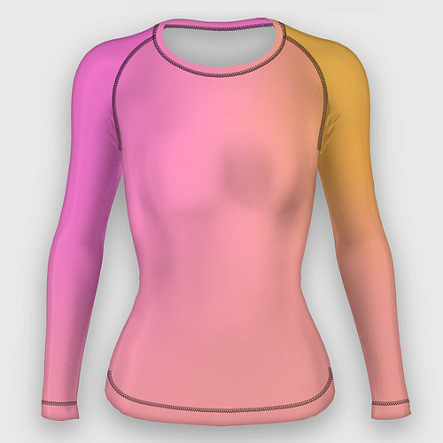 Женский рашгард Розово-желтый градиент / 3D-принт – фото 1