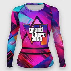 Рашгард женский GTA 6 logo абстракция, цвет: 3D-принт