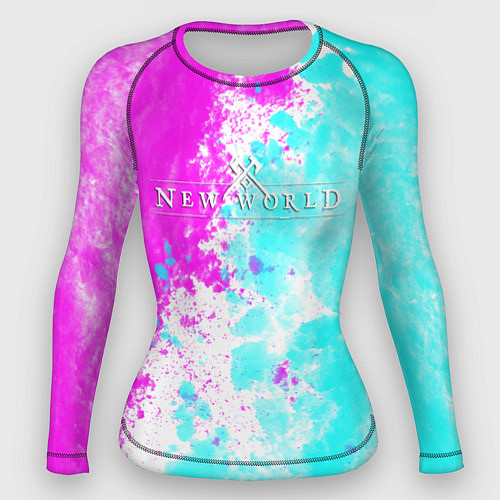 Женский рашгард New world неоновые краски / 3D-принт – фото 1