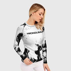 Рашгард женский Nickelback серый дым рок, цвет: 3D-принт — фото 2