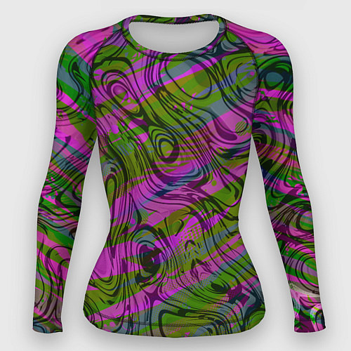 Женский рашгард Фиолетовые узоры / 3D-принт – фото 1
