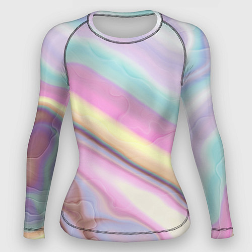 Женский рашгард Розово-голубой мрамор / 3D-принт – фото 1