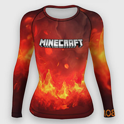 Рашгард женский Minecraft logo fire, цвет: 3D-принт
