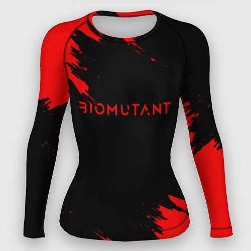 Женский рашгард Биомутант краски красные / 3D-принт – фото 1