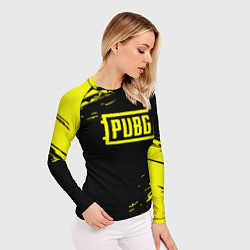 Рашгард женский Pubg текстура краски жёлтые, цвет: 3D-принт — фото 2