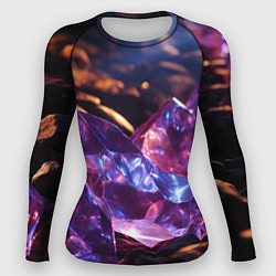 Рашгард женский Фиолетовые комические камни, цвет: 3D-принт