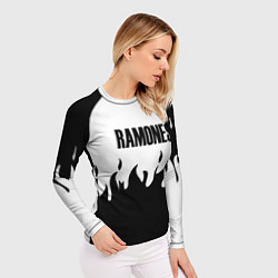 Рашгард женский Ramones fire black rock, цвет: 3D-принт — фото 2