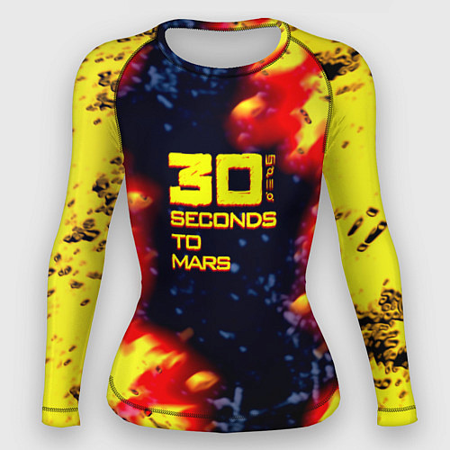 Женский рашгард Thirty Seconds to Mars огненное лого / 3D-принт – фото 1