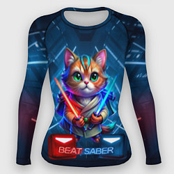 Женский рашгард Beat Saber кот музыкальный джедай